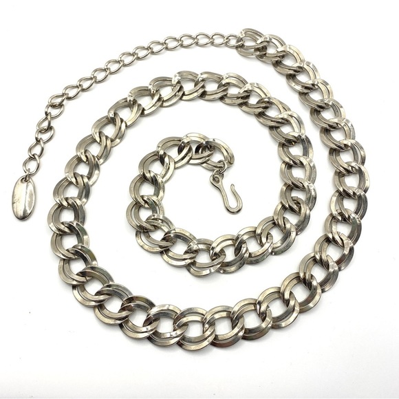 Silvertone Chain Link Vintage Belt - Picture 2 of 8